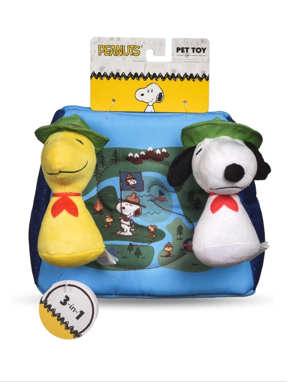 Peanuts Snoopy & Woodstock Plush Duo with Blue Play Pouch Dog Toy - New